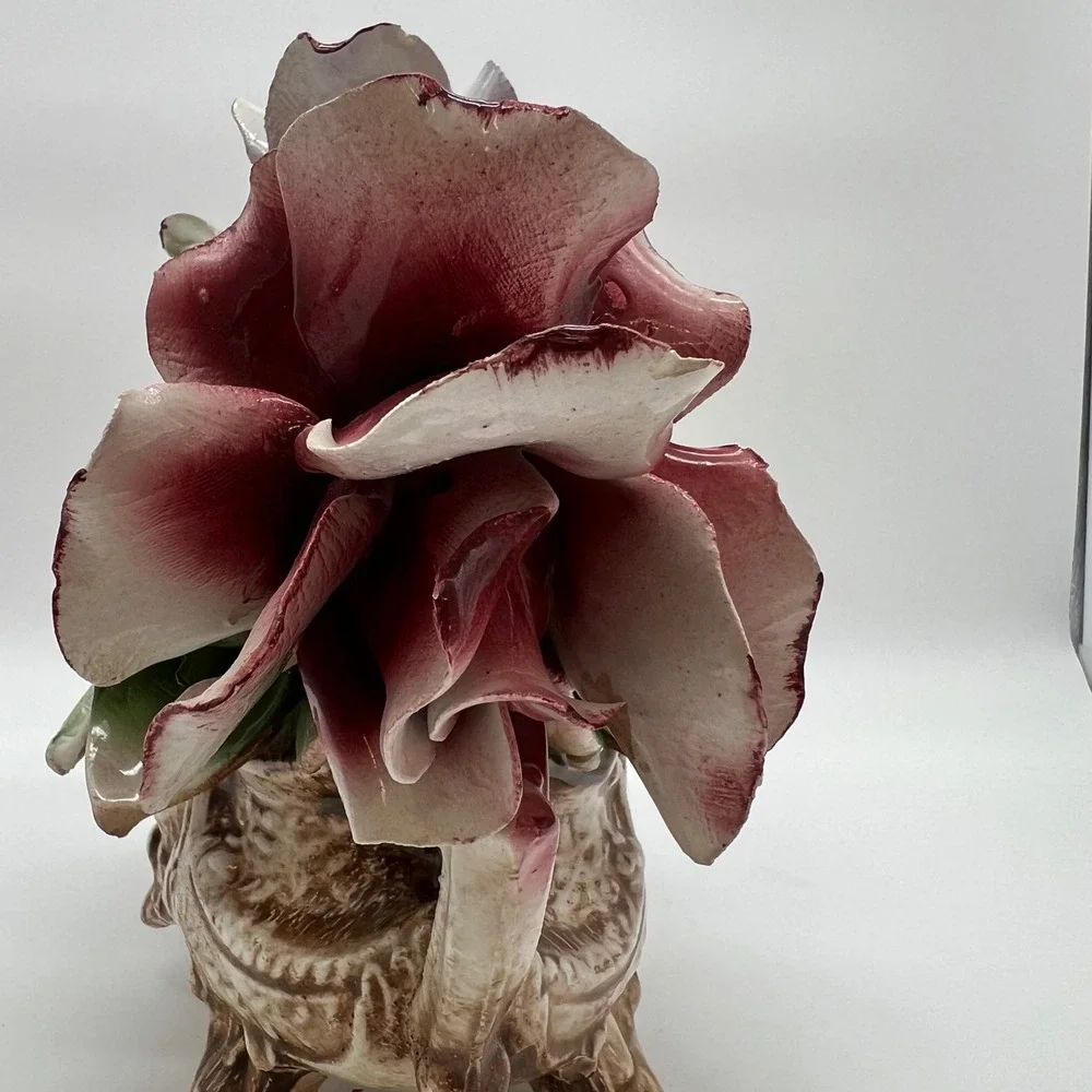 Capodimonte Italy Handcrafted Porcelain Floral Centerpiece Bowl Original Tag
